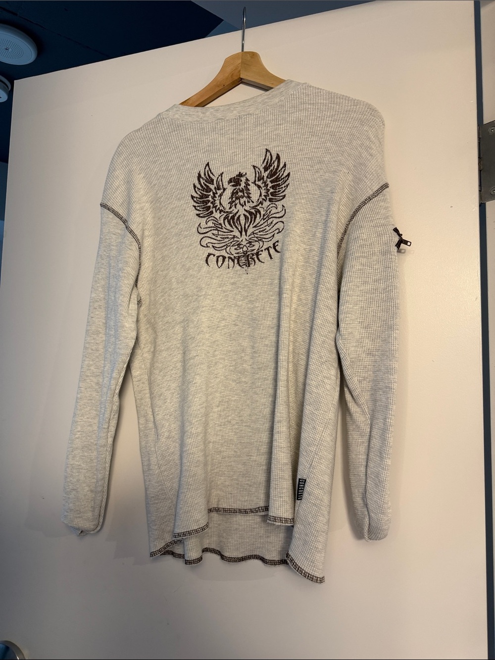 Embroidered Heather Gray Men’s Long-Sleeve Sweater
